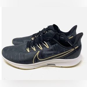 Nike Air Zoom Pegasus 36 Premium Black/Gold Athletic Running Shoe